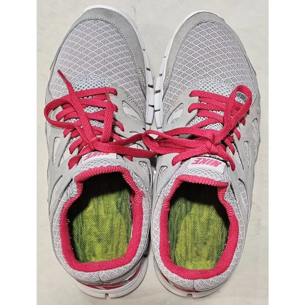 Nike Free Run+ 2 Women's Size 8 Grey Red Running Shoes 443816-026
